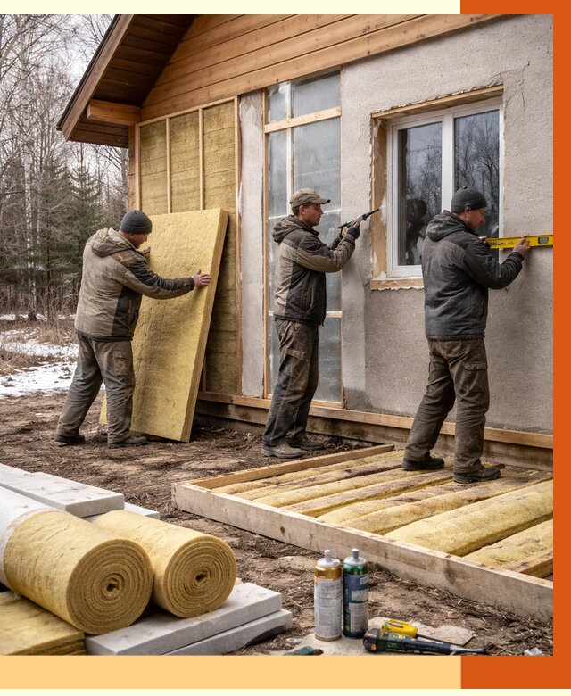 Утепление дачного дома в Мончегорске от 4798 руб/м2 — недорого | ТепломастерМнч