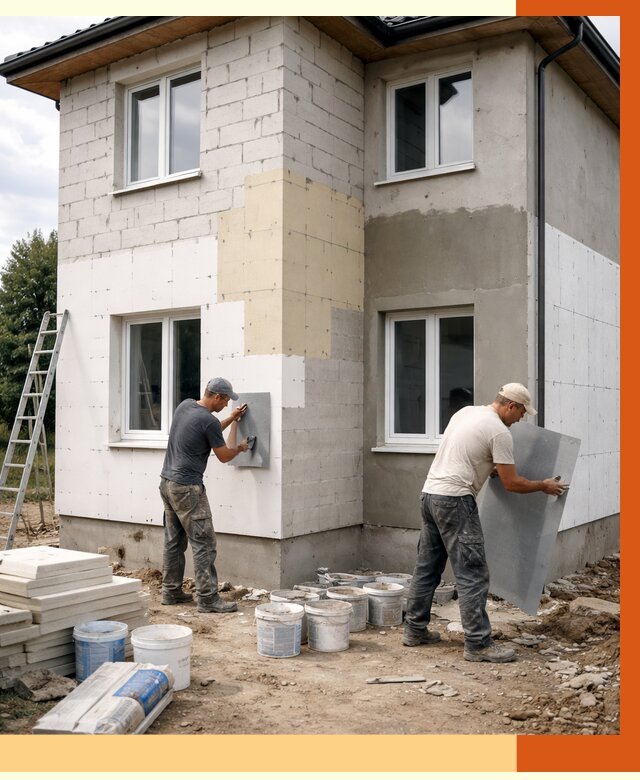 Утепление дома из газобетона в Мончегорске от 4242 руб./м² — заказать у ТепломастерМнч